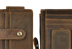 Leather Mens Wallet Cool Slim Front Pocket Wallet Money Clip for Men - imessengerbags