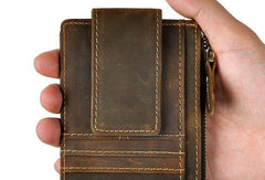 Leather Mens Wallet Cool Slim Front Pocket Wallet Money Clip for Men