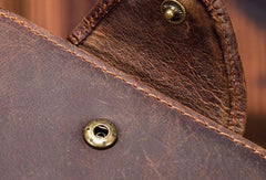 Leather Mens Wallet billfold Zipper Bifold Wallet Vintage Wallet for Men - imessengerbags