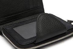 Leather Mens Wallet billfold Zipper Bifold Wallet Vintage Wallet for Men - imessengerbags