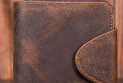Leather Mens Wallet billfold Zipper Bifold Wallet Vintage Wallet for Men - imessengerbags