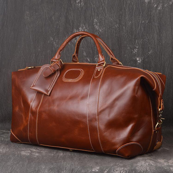 Cool Leather Mens Large Weekender Bag Vintage Travel Bag Duffle Bags