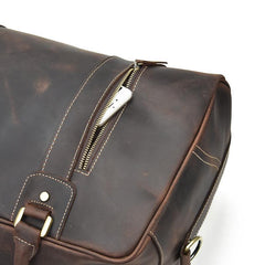 Vintage Leather Mens Weekender Bag Vintage Cool Travel Bag Duffle Bag for Men