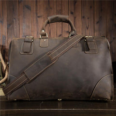 Cool Leather Mens Large Weekender Bag Vintage Travel Bag Duffle Bag for Men