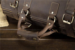 Cool Leather Mens Large Weekender Bag Vintage Travel Bag Duffle Bag for Men