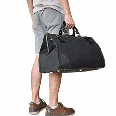 Cool Leather Mens Large Weekender Bag Vintage Travel Bag Duffle Bag for Men
