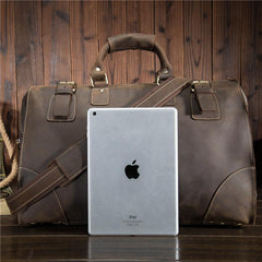 Cool Leather Mens Large Weekender Bag Vintage Travel Bag Duffle Bag for Men