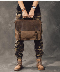 Waxed Canvas Leather Mens 14