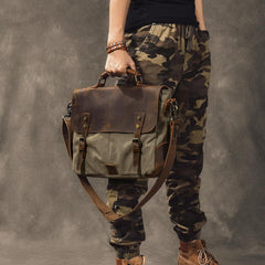 Waxed Canvas Leather Mens 14