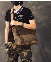 Waxed Canvas Leather Mens 14