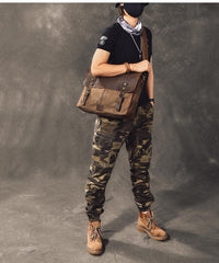Waxed Canvas Leather Mens 14