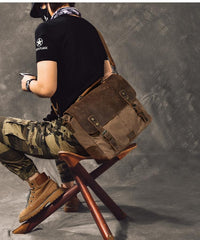Waxed Canvas Leather Mens 14