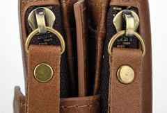 Cool Leather Mens Zip Wallet billfold Slim Bifold Wallet Card Wallet for Men - imessengerbags