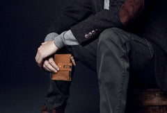 Cool Leather Mens Zip Wallet billfold Slim Bifold Wallet Card Wallet for Men - imessengerbags