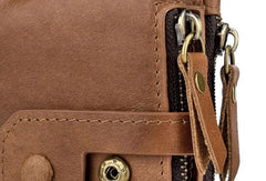 Cool Leather Mens Zip Wallet billfold Slim Bifold Wallet Card Wallet for Men - imessengerbags