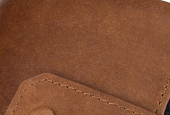 Cool Leather Mens Zip Wallet billfold Slim Bifold Wallet Card Wallet for Men - imessengerbags