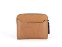 Leather Mens Zipper Front Pocket Wallet Card Wallet Slim Small Change Wallet for Men