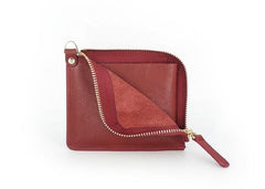 Leather Mens Zipper Small Wallet Wristlet Wallet Clutch Wallet Small Wallet for Men - imessengerbags