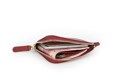Leather Mens Zipper Small Wallet Wristlet Wallet Clutch Wallet Small Wallet for Men - imessengerbags