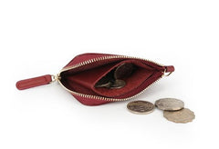 Leather Mens Zipper Small Wallet Wristlet Wallet Clutch Wallet Small Wallet for Men - imessengerbags