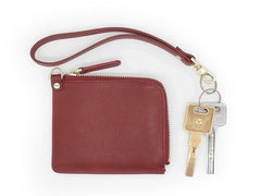 Leather Mens Zipper Small Wallet Wristlet Wallet Clutch Wallet Small Wallet for Men - imessengerbags