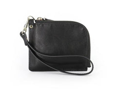 Leather Mens Zipper Small Wallet Wristlet Wallet Clutch Wallet Small Wallet for Men - imessengerbags