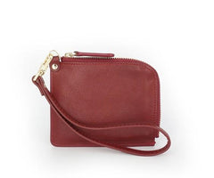 Leather Mens Zipper Small Wallet Wristlet Wallet Clutch Wallet Small Wallet for Men - imessengerbags