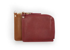 Leather Mens Zipper Small Wallet Wristlet Wallet Clutch Wallet Small Wallet for Men - imessengerbags