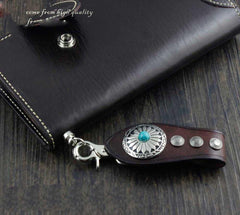 Cool Leather Mens Braided Wallet Chain Pants Chain with Belt Loop for Men - imessengerbags