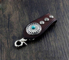 Cool Leather Mens Braided Wallet Chain Pants Chain with Belt Loop for Men - imessengerbags