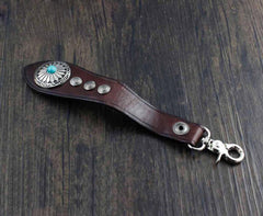 Cool Leather Mens Braided Wallet Chain Pants Chain with Belt Loop for Men - imessengerbags
