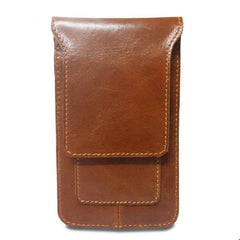 Leather Slim Belt Pouch Mens Small Cases Waist Bag for Men