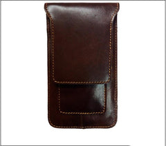Leather Slim Belt Pouch Mens Small Cases Waist Bag for Men