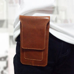 Leather Slim Belt Pouch Mens Small Cases Waist Bag for Men
