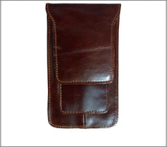 Leather Slim Belt Pouch Mens Small Cases Waist Bag for Men