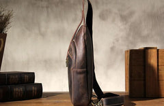 Leather Sling Bag for Men Crossbody Sling Bag Chest Bag for men