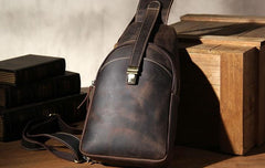 Leather Sling Bag for Men Crossbody Sling Bag Chest Bag for men