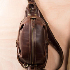 Leather Sling Bag for Men Crossbody Sling Bag Chest Bag for men - imessengerbags