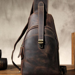 Leather Sling Bag for Men Crossbody Sling Bag Chest Bag for men