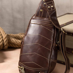 Leather Sling Bag for Men Crossbody Sling Bag Chest Bag for men - imessengerbags