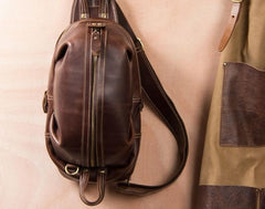 Leather Sling Bag for Men Crossbody Sling Bag Chest Bag for men - imessengerbags