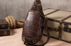Leather Sling Bag for Men Crossbody Sling Bag Chest Bag for men - imessengerbags