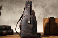 Leather Sling Bag for Men Crossbody Sling Bag Chest Bag for men