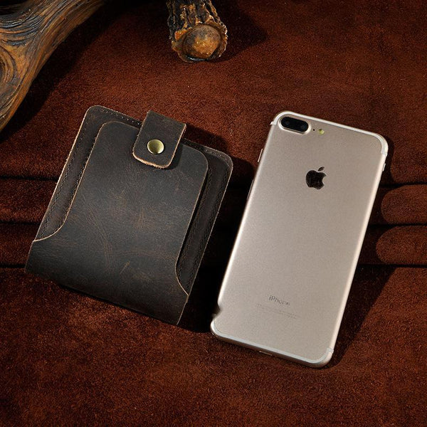 Leather Small Mens Wallet Vintage billfold Bifold Wallet for Men - imessengerbags