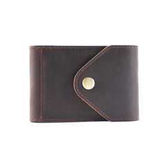 Leather Small Mens Wallet Zipper billfold Front Pocket Wallet Driver's License Card Wallet for Men - imessengerbags