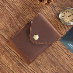 Leather Small Mens Wallet Zipper billfold Front Pocket Wallet Driver's License Card Wallet for Men - imessengerbags