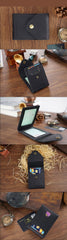 Leather Small Mens Wallet Zipper billfold Front Pocket Wallet Driver's License Card Wallet for Men - imessengerbags