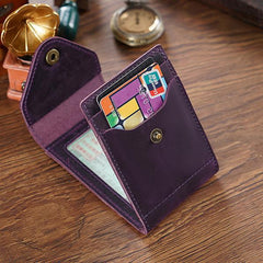 Leather Small Mens Wallet Zipper billfold Front Pocket Wallet Driver's License Card Wallet for Men - imessengerbags