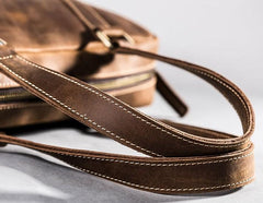 Leather Small Messenger Bag for men Vintage Handbag Shoulder Bag for men