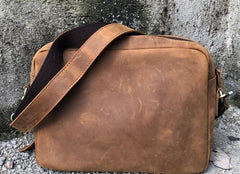 Leather Small Messenger Bag for men Vintage Handbag Shoulder Bag for men